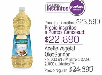Jumbo Aceite vegetal oleosander 3000ml oferta