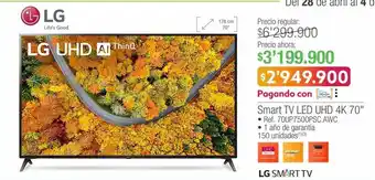 Jumbo Lg smart tv led uhd 4k 70" oferta