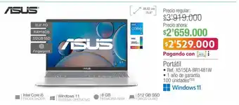 Jumbo Asus portátil • ref. x515ea-br1481w oferta