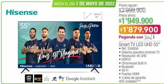 Jumbo Hisense smart tv led uhd 55" oferta