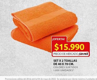 Ara Toallas de 40 x 70 cm oferta