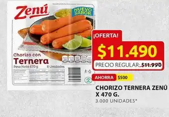 Ara Chorizo ternera zenú x 470 g oferta