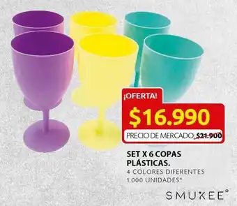 Ara Set x 6 copas plasticos oferta