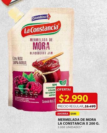 Ara Mermelada de mora la constancia x 200 g oferta