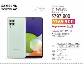 Jumbo Galaxy a22 128 gb oferta
