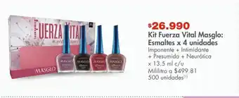 Metro Kit fuerza vital masglo: esmaltes x 4 unidades oferta