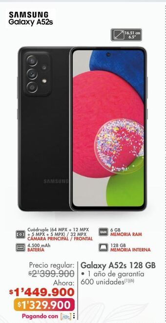 Metro Galaxy a52s 128 gb oferta