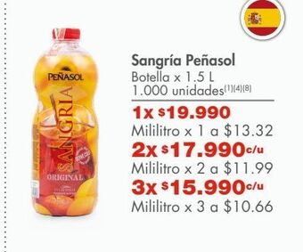 Metro Sangría peñasol botella x 1.5 l oferta