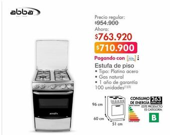 Metro Estufa de piso abba oferta