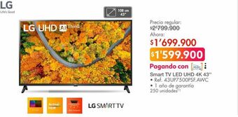 Metro Smart tv led uhd 4k 43'' lg oferta