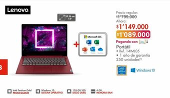 Metro Computador portátil lenovo oferta