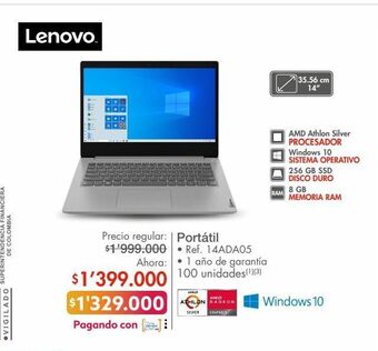 Metro Computador portátil lenovo oferta