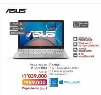 Metro Computador portátil asus oferta