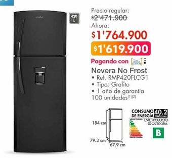Metro Nevera no frost mabe oferta