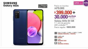 Metro Galaxy a03s 64 gb samsung oferta
