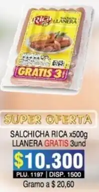 Surtifamiliar Salchicha Rica 3 und x 500g oferta