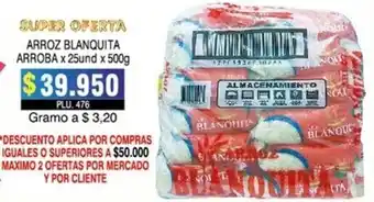 Surtifamiliar Arroz Blanquita Arroba 25 und x 500g oferta