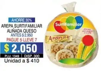 Surtifamiliar Arepa Surtifamiliar Aliñada Queso oferta