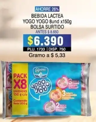 Surtifamiliar Bebida Lactea Yogo Yogo 150g oferta