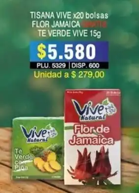 Surtifamiliar Vive Flor de Jamaica 20 Bolsas y Te Verde con Piña 15g oferta