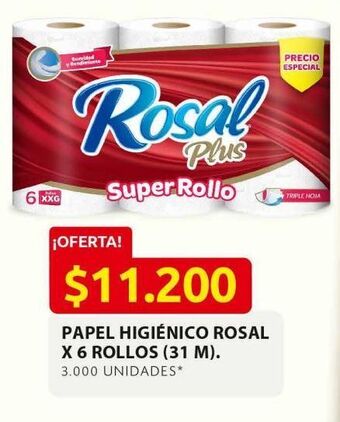 Ara Papel higiénico rosal x 6 rollos x 31m oferta