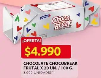 Ara Chocolate choco break frutal x 20un / 100g oferta