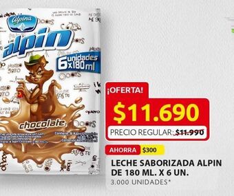 Ara Leche saborizada alpin 180ml x 6un oferta