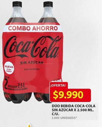 Ara Duo gaseosa coca cola sin azucar x 2500ml oferta