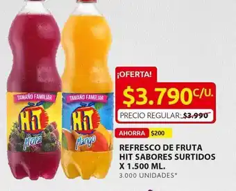 Ara Refresco de fruta hit sabores surtidos x 1500ml oferta