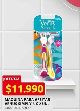 Ara Máquina de afeitar venus simply 3 x 2un oferta