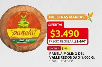 Ara Panela molino del valle redonda x 1000g oferta