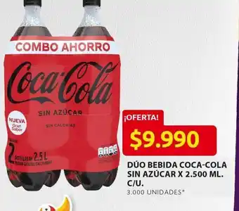 Ara Duo gaseosa coca cola sin azucar x 2500ml oferta