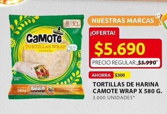 Ara Tortillas de harina camote wrap x 580g oferta