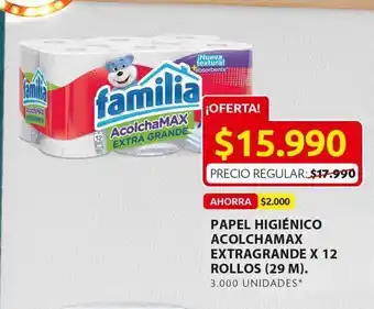 Ara Papel higiénico familia acolchamax extragrande x 12 rollos x 29m oferta