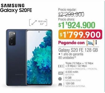 Jumbo Galaxy s20 fe 128 gb oferta