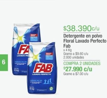 Jumbo Detergente en polvo floral lavado perfecto fab x 4 kg oferta