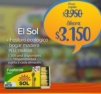Super Inter El Sol Fosforo Ecologico Hogar Madera oferta