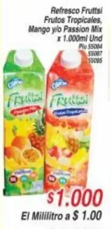La Gran Colombia Refresco Fruttsi Frutos Tropicales, Mango y/o Passion Mix x 1000ml Und oferta
