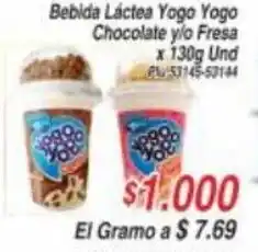 La Gran Colombia Bebida Lactea Yogo Yogo Chocolate y/o Fresa x 130g Und oferta