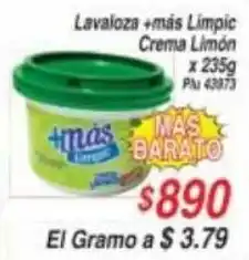 La Gran Colombia Lavaloza +mas Limpic Crema Limon x 235g oferta