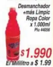 La Gran Colombia Desmanchador +mas Limpic Ropa Color x 1000 ml oferta