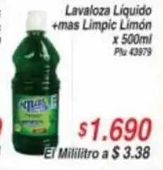 La Gran Colombia Lavaloza Liquido +mas Limpic Limon x 500 ml oferta