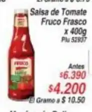 La Gran Colombia Salsa de Tomate Fruco Frasco x 400g oferta