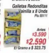 La Gran Colombia Galletas Redonditas Vainilla x 8 Unds oferta