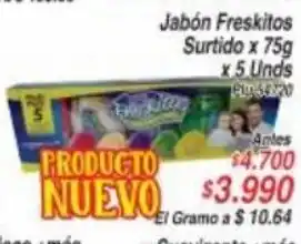 La Gran Colombia Jabon Freskitos Surtidos x 75g x Unds oferta