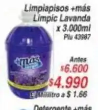 La Gran Colombia Limpiapisos +mas Limpic Lavanda x 3000 ml oferta