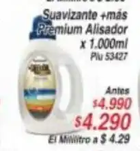 La Gran Colombia Suavizante +mas Premium Alisador x 1000 ml oferta