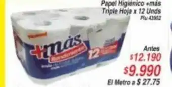 La Gran Colombia Papel Higienico +mas Triple Hoja x 12 Unds oferta