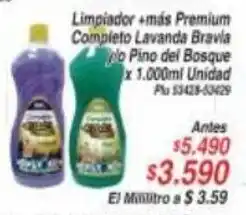 La Gran Colombia Limpiador +mas Premium Completo Lavanda Bravia y/o Pino del Bosque x 1000 ml Unidad oferta