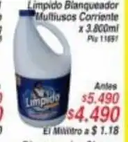 La Gran Colombia Limpido Blanqueador Multiusos Corriente x 3000 ml oferta